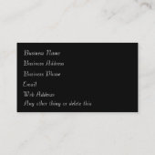 Rode Roos op Zwarte Bloemen Visitekaartje (Achterkant)