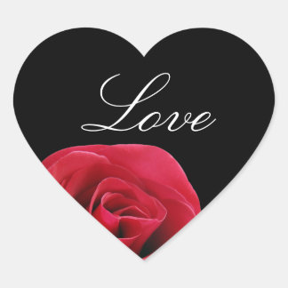 rode roos op zwarte haarstickers hart sticker