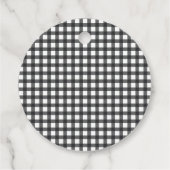 Rode Roos op Zwarte Witte Gingham Bruidsshower Bedankjes Labels (Achterkant)