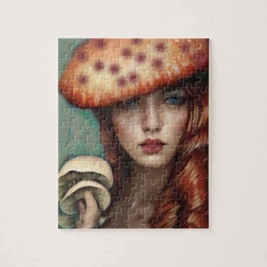 rode roos paddenstoel liefhebber kunstenaar ontwer legpuzzel (Verticaal)