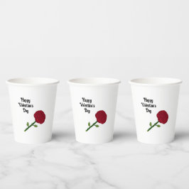 Rode roos papieren bekers