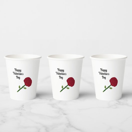 Rode roos papieren bekers (Multi)
