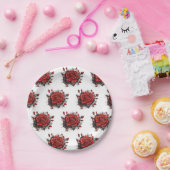 Rode roos papieren bordje (Feest)