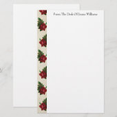 Rode roos patroon briefpapier (Voorkant / Achterkant)