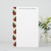 Rode roos patroon briefpapier (Staand voorkant)