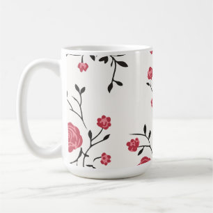 Rode roos patroon koffiemok