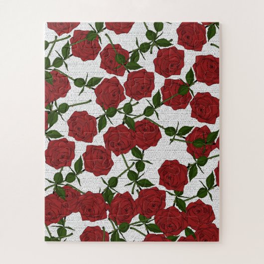 Rode Roos Patroon Legpuzzel (Verticaal)