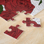 Rode Roos Patroon Legpuzzel (Zijkant)