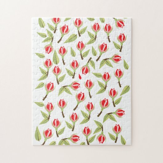 Rode Roos Patroon Legpuzzel (Verticaal)