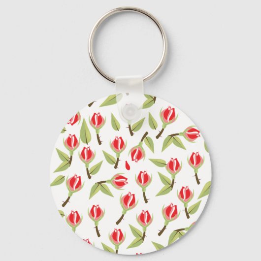 Rode Roos Patroon Sleutelhanger (Voorkant)