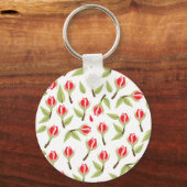 Rode Roos Patroon Sleutelhanger (Voorkant)