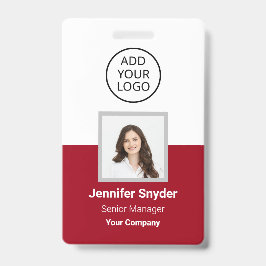 Rode Roos, Personeelsfoto ID met QR-code, Bedrijf Badge
