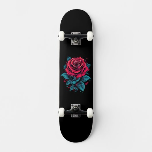 Rode Roos Persoonlijk Skateboard (Voorkant)