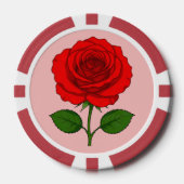 Rode Roos Pokerfiches Poker Chips (Voorkant)