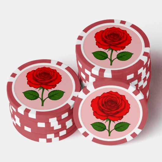 Rode Roos Pokerfiches Poker Chips (Opstapeling)