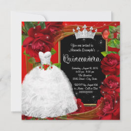 Rode Roos Prinses Quinceanera Kaart