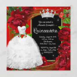 Rode Roos Prinses Quinceanera Kaart