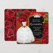 Rode Roos Prinses Quinceanera Kaart (Voorkant / Achterkant)