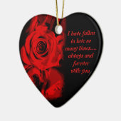 Rode Roos Print Valentijnsdag Aandenken Ornament (Links)