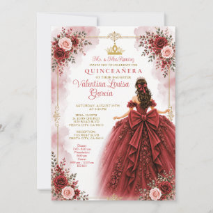 Rode Roos Quinceañera Uitnodiging