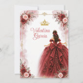 Rode Roos Quinceañera Uitnodiging (Achterkant)