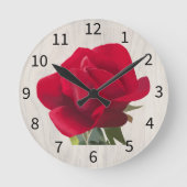 Rode roos - Red rose  Ronde Klok (Voorkant)