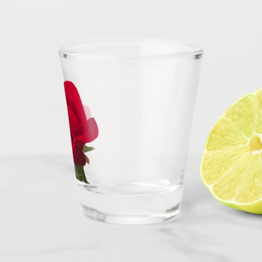 Rode roos - Red rose Shot Glas (Rechts)