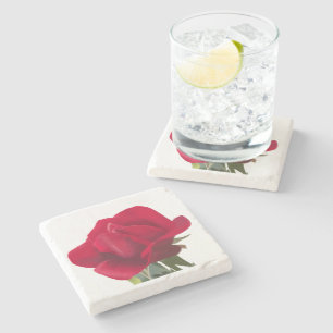 Rode roos - Red rose Stenen Onderzetter