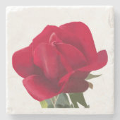 Rode roos - Red rose Stenen Onderzetter (Voorkant)