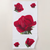 Rode roos - Red rose Strandlaken (Voorkant)