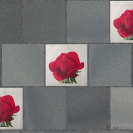 Rode roos - Red rose Tegeltje