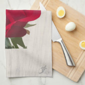 Rode roos - Red rose Theedoek (Quarter Fold)