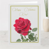 Rode roos - red rose valentine's day kaart (Voorkant)