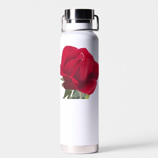 Rode roos - Red rose Waterfles (Achterkant)