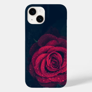 Rode roos, regendruppels Stemmingssfeer Case-Mate iPhone 14 Hoesje