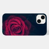 Rode roos, regendruppels Stemmingssfeer Case-Mate iPhone Case (Achterkant (horizontaal))