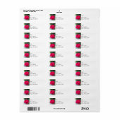 Rode roos retour adreslabels etiket (Full Sheet)