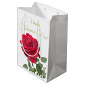 Rode roos - Rode Roos - Valentijnsdag Medium Cadeauzakje (Achterkant Gekanteld)