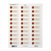 rode roos romantisch retouradres etiket (Full Sheet)