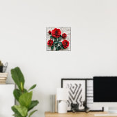 Rode roos Romantische Handgemaakte Stijl Decoratie (Thuiskantoor)