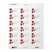 Rode Roos Romantische Trouwadreslabels Etiket (Full Sheet)