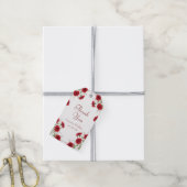 Rode Roos Romantische Trouwdag Cadeaulabel (Met Touw)