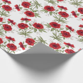 Rode Roos Romantische Trouwdag Cadeaupapier (Hoek)