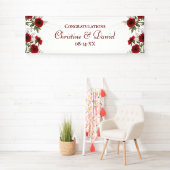 Rode Roos Romantische Trouwdag Spandoek (Insitu)
