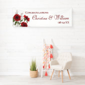 Rode Roos Romantische Trouwdag Spandoek (Insitu)
