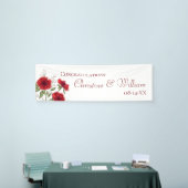 Rode Roos Romantische Trouwdag Spandoek (Beurs)