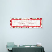 Rode Roos Romantische Trouwdag Spandoek (Beurs)