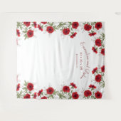Rode Roos Romantische Trouwfoto Achtergrond Wandkleed (Voorkant (horizontaal))