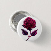 rode roos ronde button 3,2 cm (Voorkant /achterkant)
