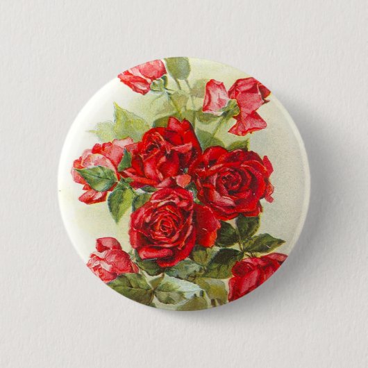 rode roos ronde button 5,7 cm (Voorkant)